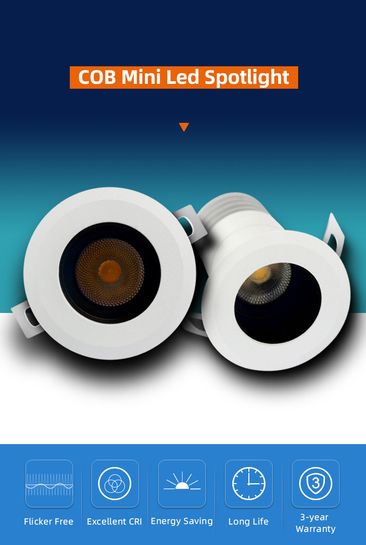 5W Handheld Narrow Beam Angle Mini Profile Led Downlight Spotlight Ceiling Spotlights