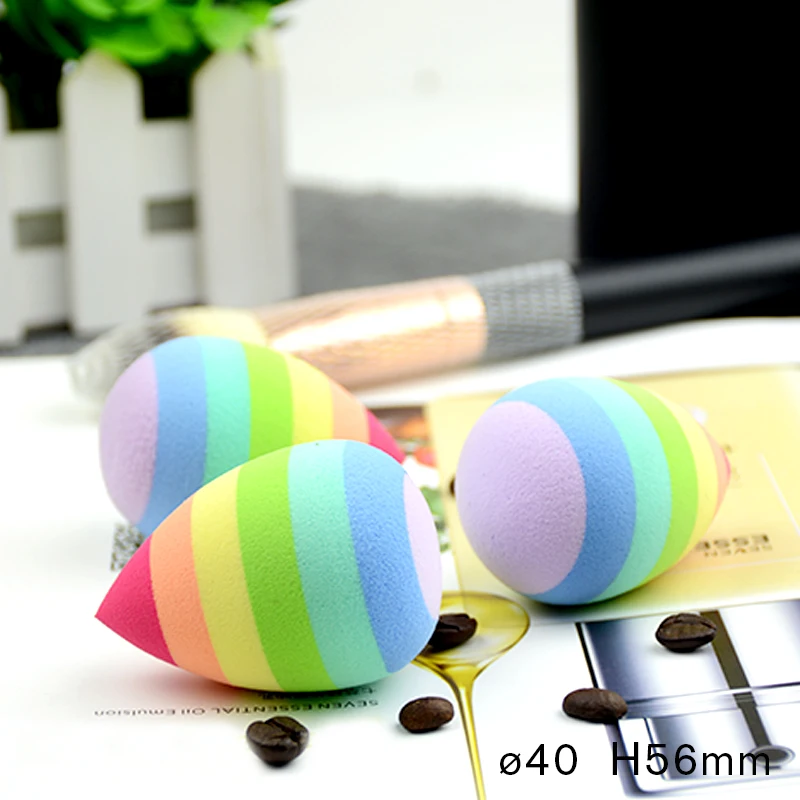 JLY Beautyblend Makeup Sponge Puff Wet And Dry Dual Use blender cosmetics applying tool rainbow color powder puff free sample