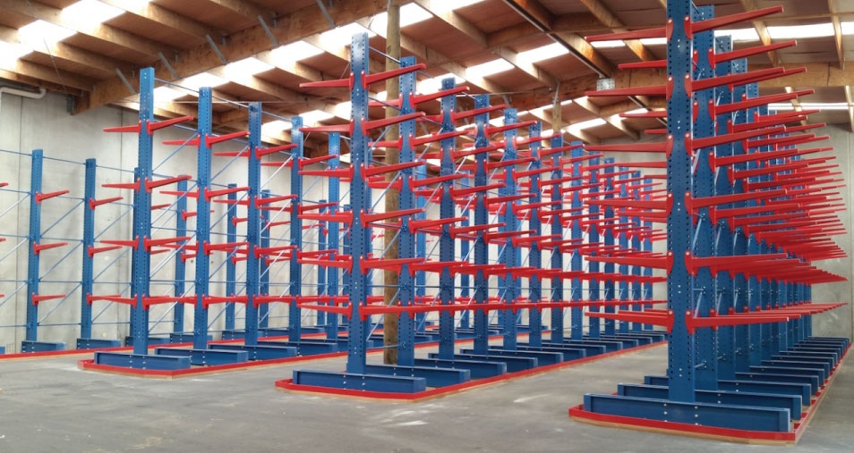 6000mm Height Cold Steel Cantilever Racking System 2000kgs / Arm Loading Capacity 0