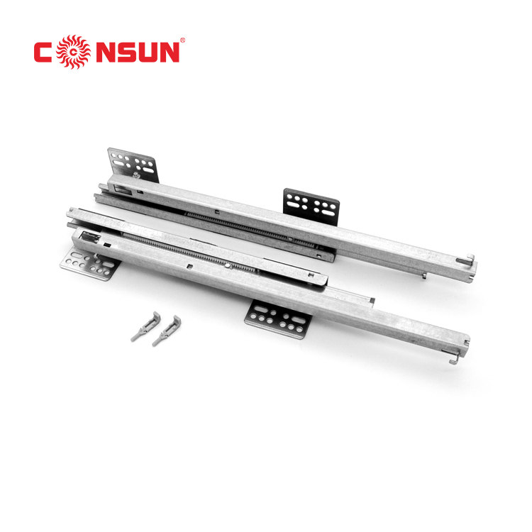 Full extension soft close concealed drawer slide