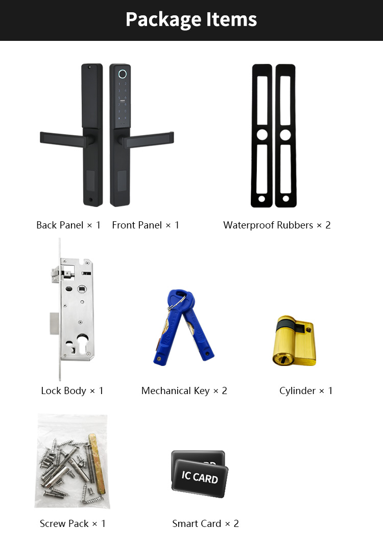 WIFI Tuya APP Waterproof Outdoor Digital Biometric Smart Fingerprint Aluminum Sliding Door Lock