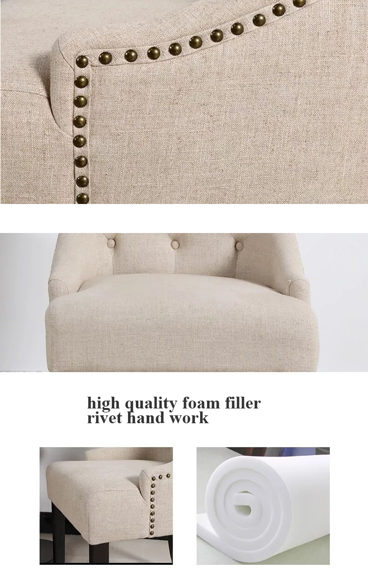 foshan factory high back fabric dinning chair buttons back chair restaurant chair for dining room