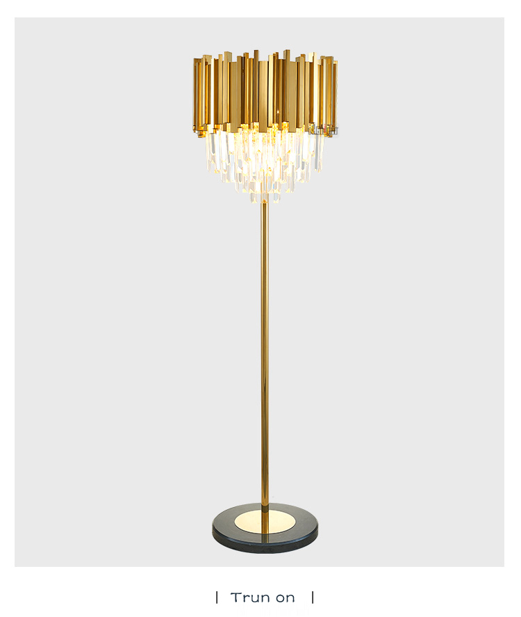 Hotel Dia.35*H150cm/Light-luxury post-modern decorative art crystal Floor lamp, for model room,bedroom,dining room Living Room