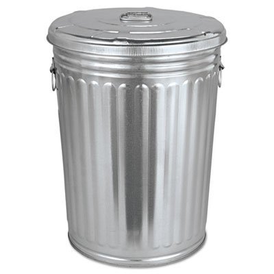 Round Galvanized Trash Can With Lid