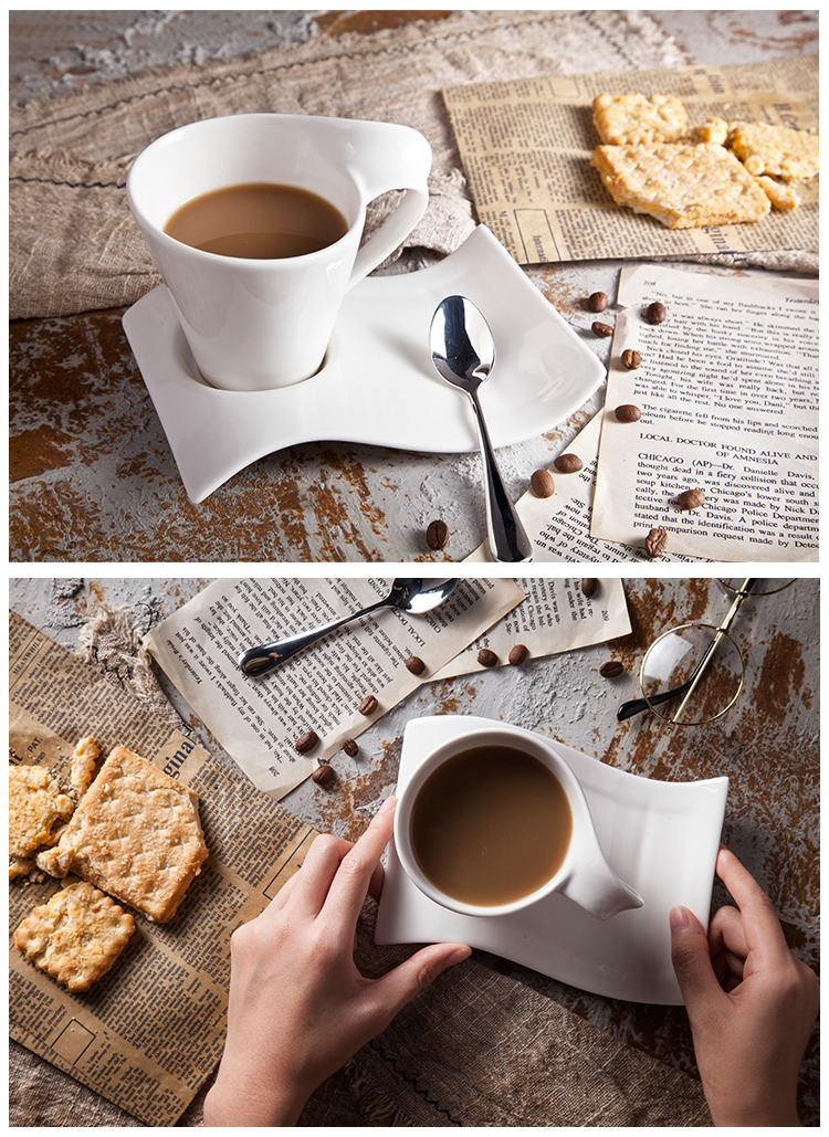 Oven Safe AB Grade Thick Biscuits Cup Plate 260ml Ceramic Coffee Set