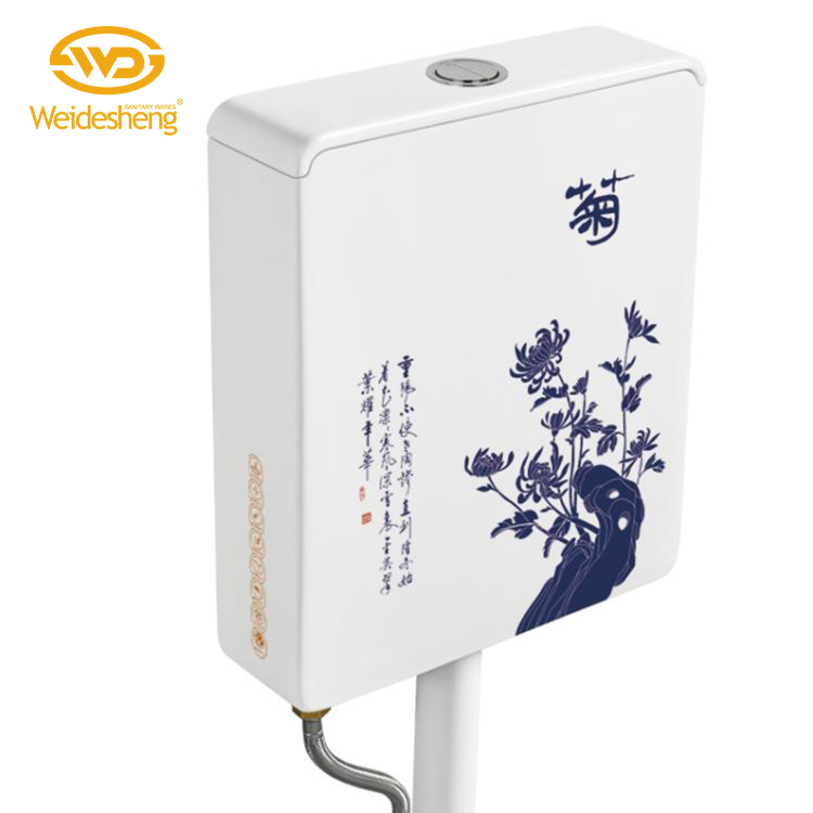 Customized ceramic decoration wall hung low level toilet cistern