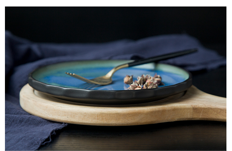 Bulk Price Table Setting Round Side Dishes 7.5" Ceramic Plate Blue