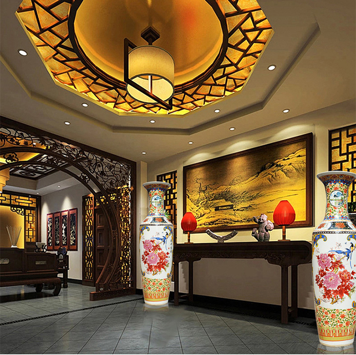 Hot custom pattern porcelain decorative floor vases