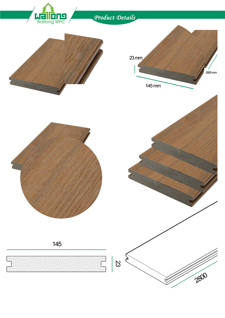 Good surface wood textured wpc floor wood plastic composite timbertech decking