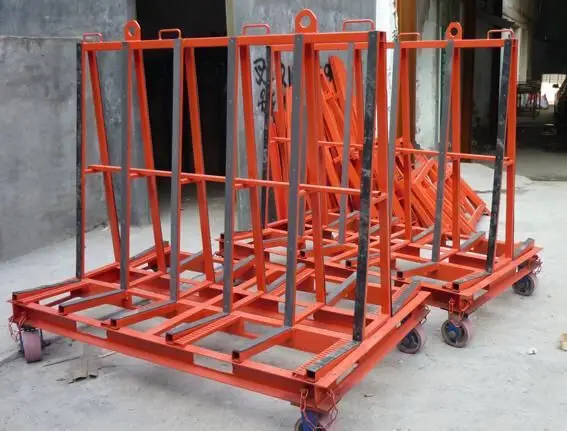 One Stop A-Frame Carts with Ratchet belt for Slab Display