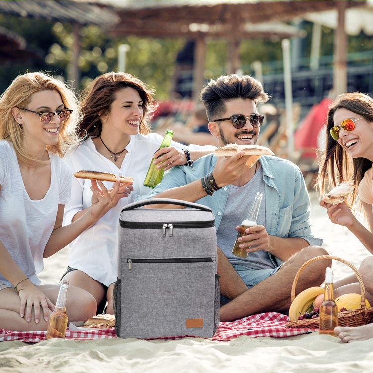 Sac à dos isotherme pour déjeuner sac de refroidissement doux pour pique-nique camping barbecue