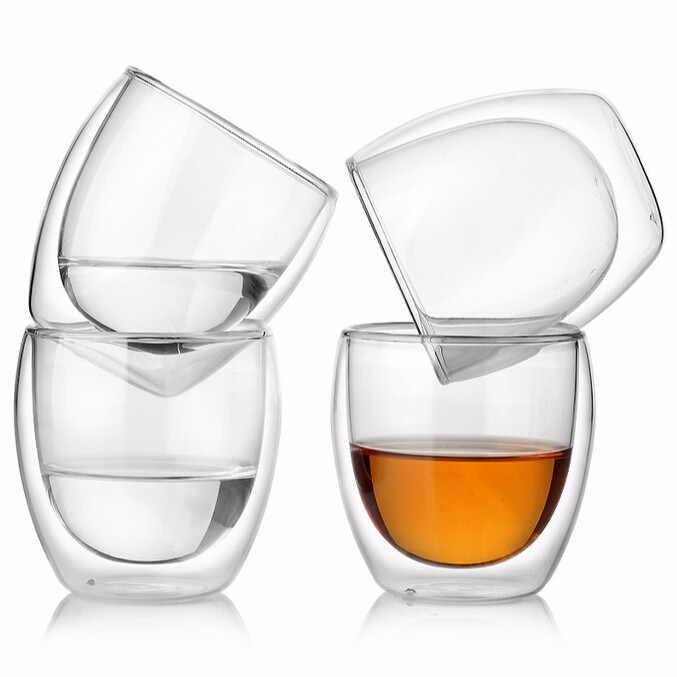 Double Wall Borosilicate Transparent Glass Cup For Milk or Coffee