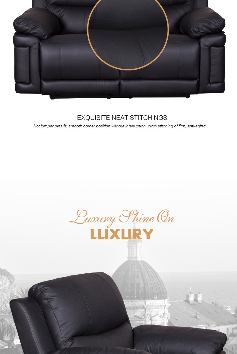 Shenzhen Furniture Living Room Leather/ Leather air recliner sofa set prices 1513
