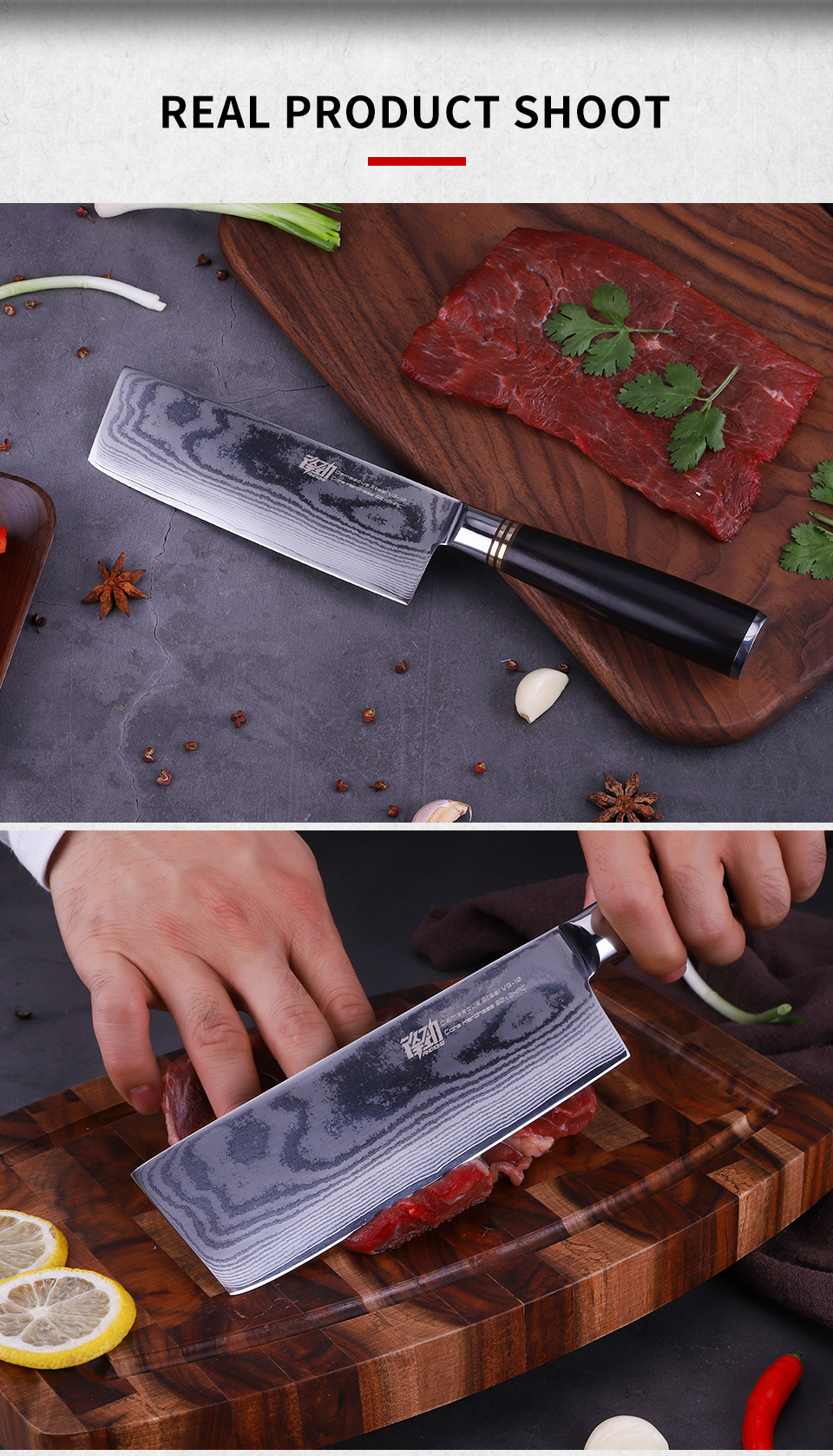FINDKING 6.5 Inch Ebony Wood Handle 67 Layers 10Cr15CoMoc Damascus Steel Knife Kitchen Knife Nakiri Knife