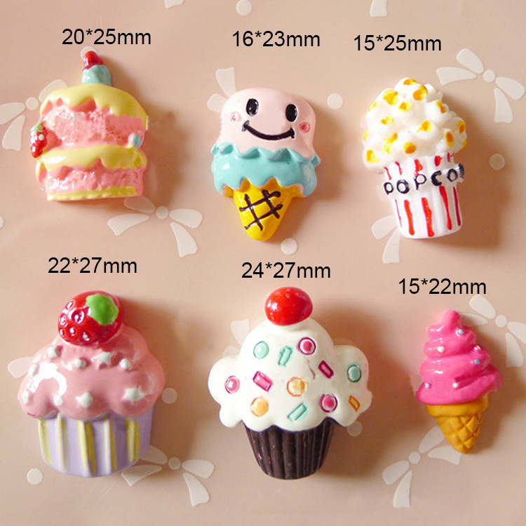 Free Shipping Sweet Ice Cream Cupcake Cabochon Phone Case DIY Art Deco Supplies