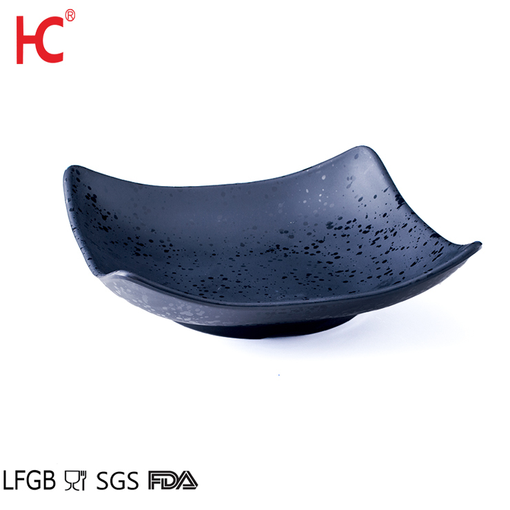 Sushi dinnerware black square serving plates melamine dishes set