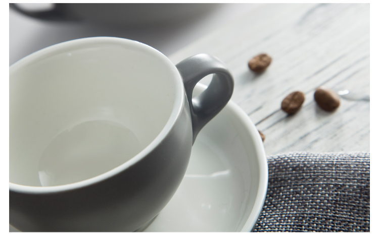 Matte Grey Coffee Cups Expresso Coffee Cup Set For Restaurant