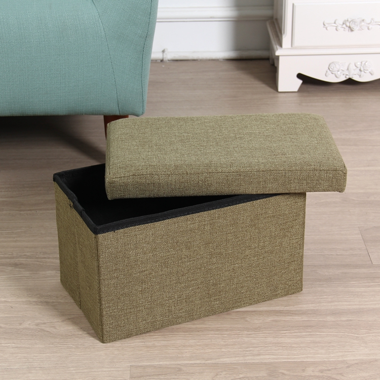 High quality professional Folding  Square linen storage ottoman stool Footstool Storage with large space