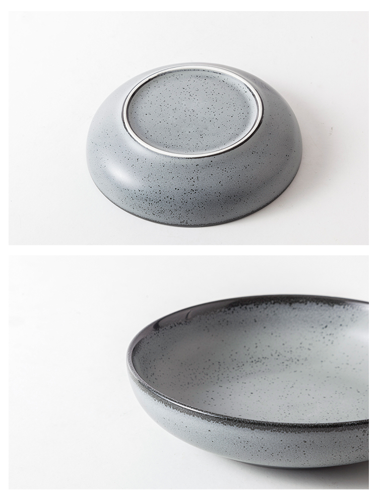 Best Stoneware Dinnerware 18cm Restaurant Ceramic Plate Grey