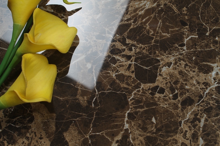 Living Room Decor Marble Look Tiles Modern Inkjet Printing Dark Brown Porcelain Tiles In Kenya