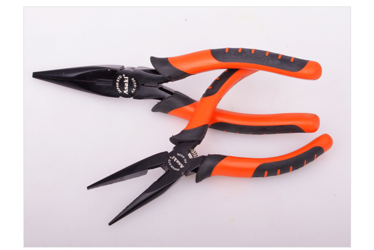 Asaki 55 High Carbon Steel  American Type Long Nose Pliers Hand Tools Copper Wire Cutting Pliers Plastic Handle