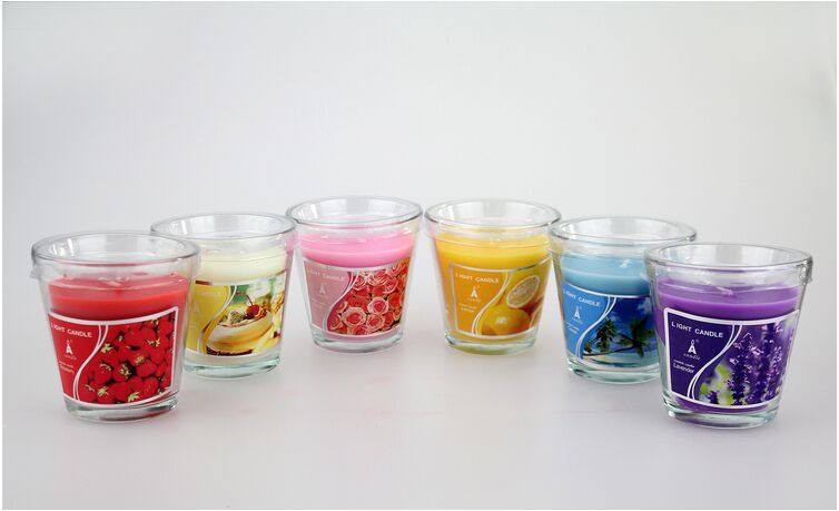 2oz clear glass candle holder with paper sticker