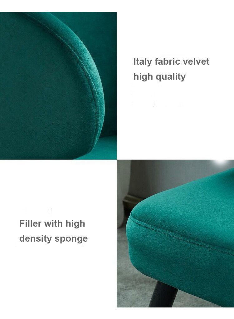 wholesale velvet dining chair wooden legs with gold cover  living room luxury armchair fabric modern design accent chair