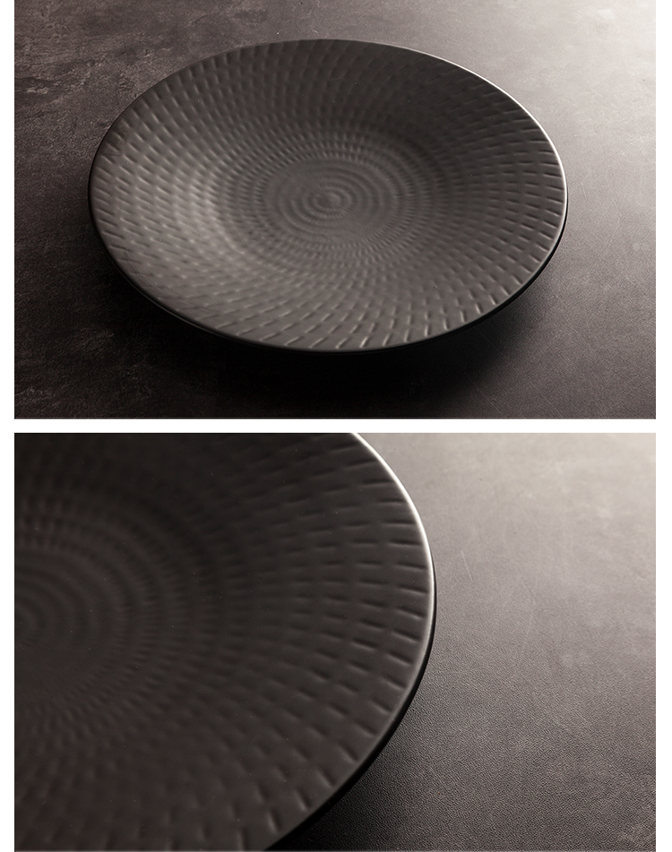 SHENGJING Ceramic Factory Bulk Black Matt Glaze Guangzhou Plates