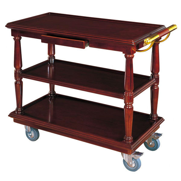 Classic Wooden Liquor Trolley For Restaurant