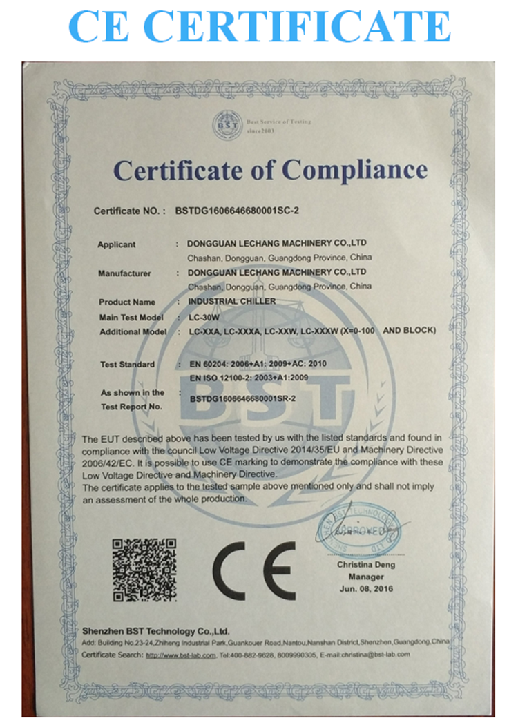 wholesale price CE standard plastic industry small air cooled industrial water chiller machine