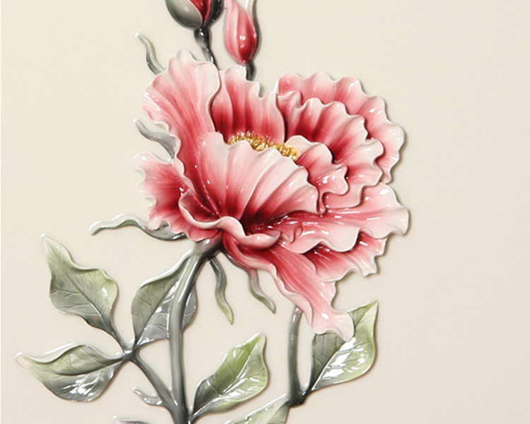 China Modern 3D Wallpaper Flower Relief Wall Decor Art