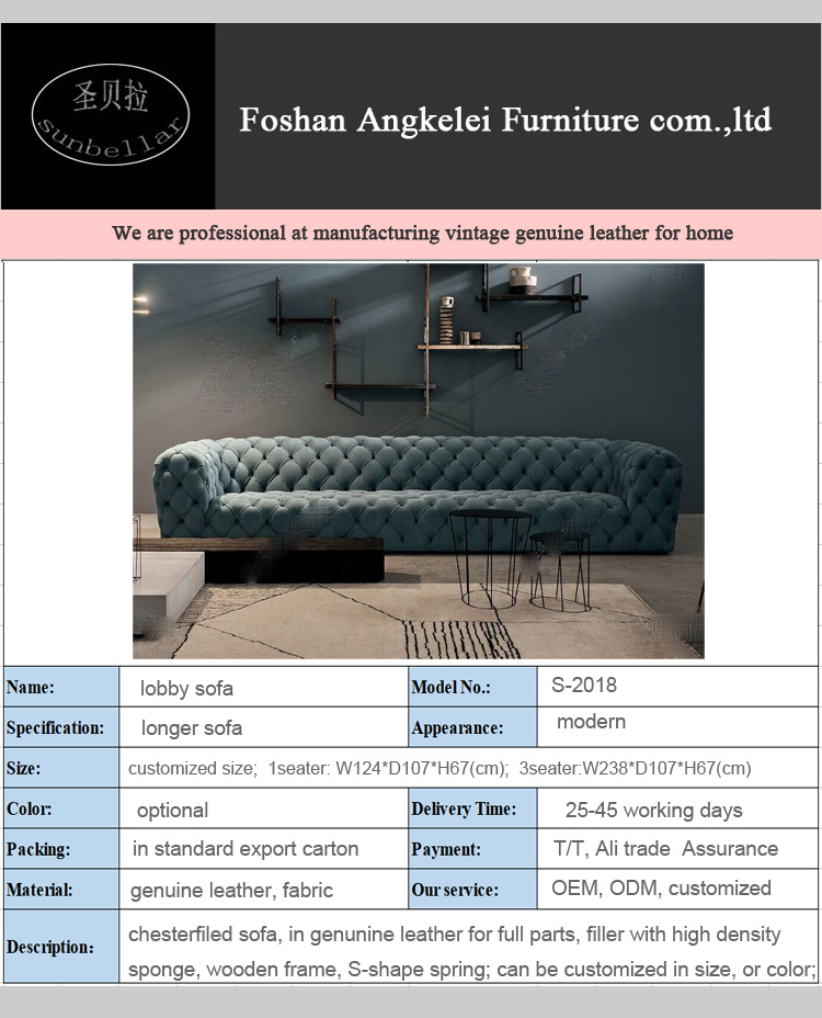 American style tufted fabric chesterfield sofa luxury classic sofa  for living room hotel furniture