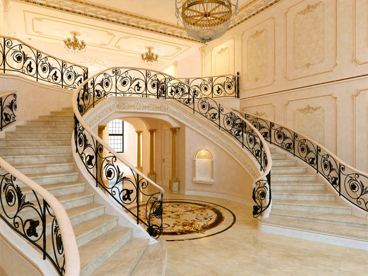 TopBright New luxury design price outdoor used Cast Wrought Iron balcony stair railing