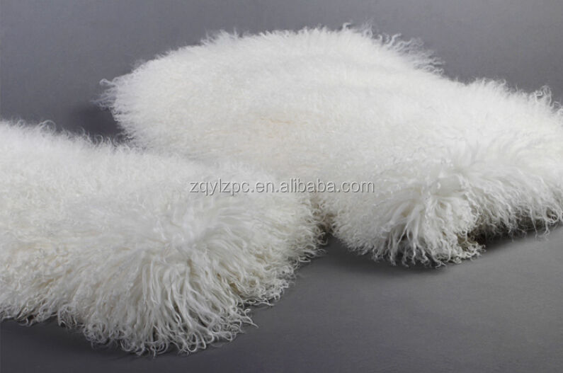Natural White Curly Tibet Lamb Fur Plate For Garment & Home