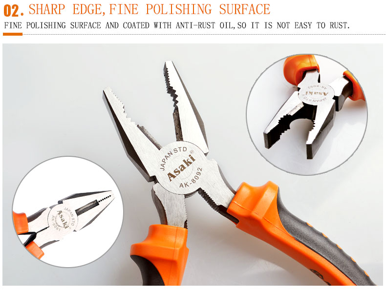 Asaki professional grade ready stock hand tools combination pliers
