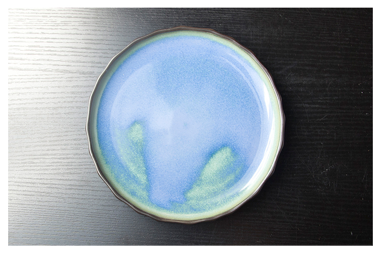 Bulk Price Table Setting Round Side Dishes 7.5" Ceramic Plate Blue