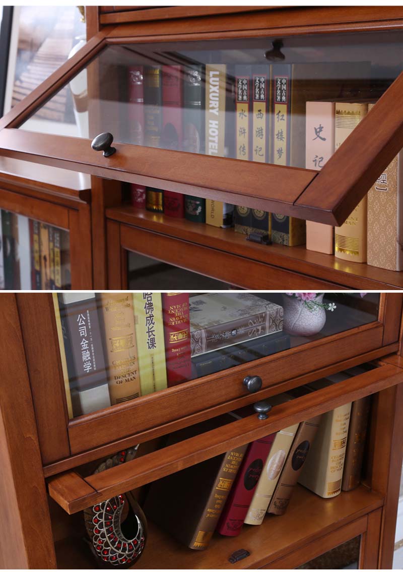 Modern American style solid wood birch material 3 layer bookshelf book storage