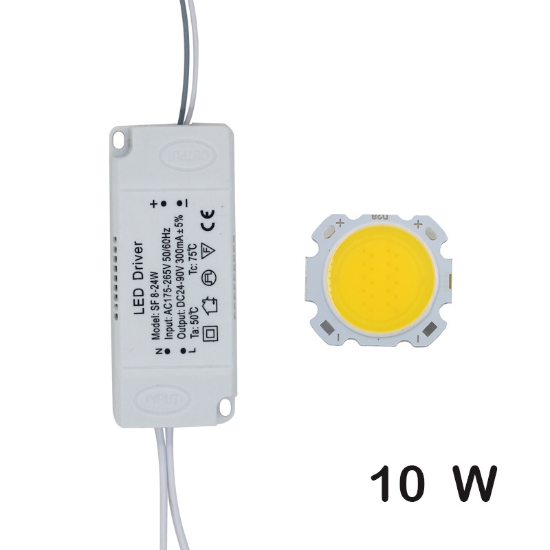 LED COB lampe perle 10W-30W puce de Source de lumière + adaptateur d'alimentation de pilote de LED blanc froid/chaud/naturel pour le spot LED bricolage