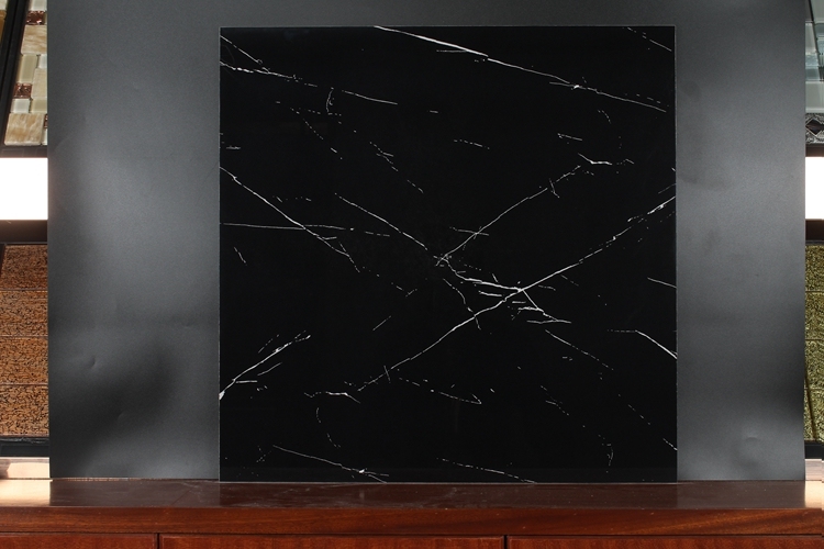 Indian Nero Margiua Mable Polished Glazed Restaurant Black And White Ceramic Floor Tiles