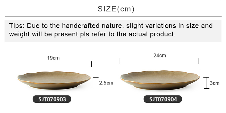 Northern Europe Brown Dinnerware 7.5'' Porcelain Fruit Plates