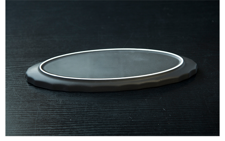 Wholesale Ceramic Dinnerware Stoneware Porcelain Oval Blue Plate
