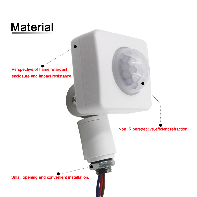20 mm, 24 mm, 40 mm, PIR-Detektor, drehbar, um 180 Grad verstellbar, Infrarotstrahl, menschlicher Bewegungssensor, Zeitverzögerungsschalter für LED-Licht