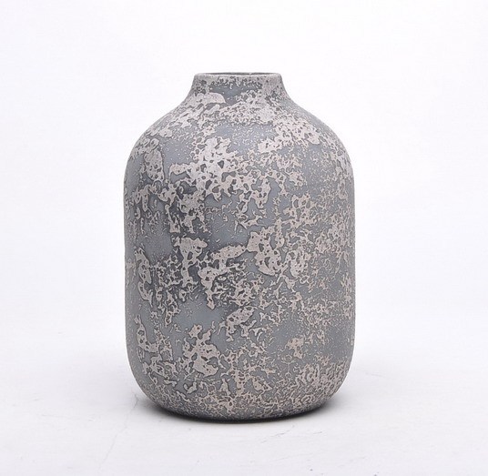 Modern gray color rough frosted design cheap cement retro  flower vase