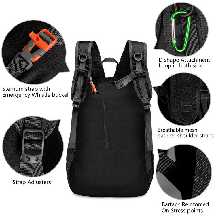 Sac à dos pliable léger pliant femmes hommes sacs de plein air sac à dos d'escalade