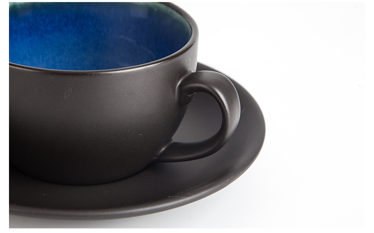 Matte Blue Coffee Cup Set 280Ml Coffee Cup And Saucer