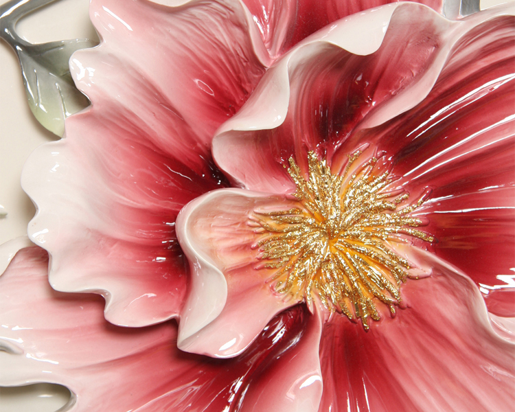 China Modern 3D Wallpaper Flower Relief Wall Decor Art