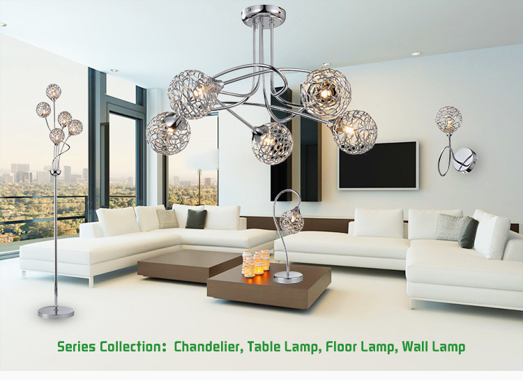 Italy luxurious hanging metal beads chain decorative commercial chandeliers