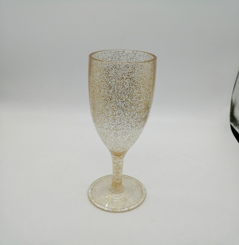 High translucent plastic goblet champagne glasses for bars and dances
