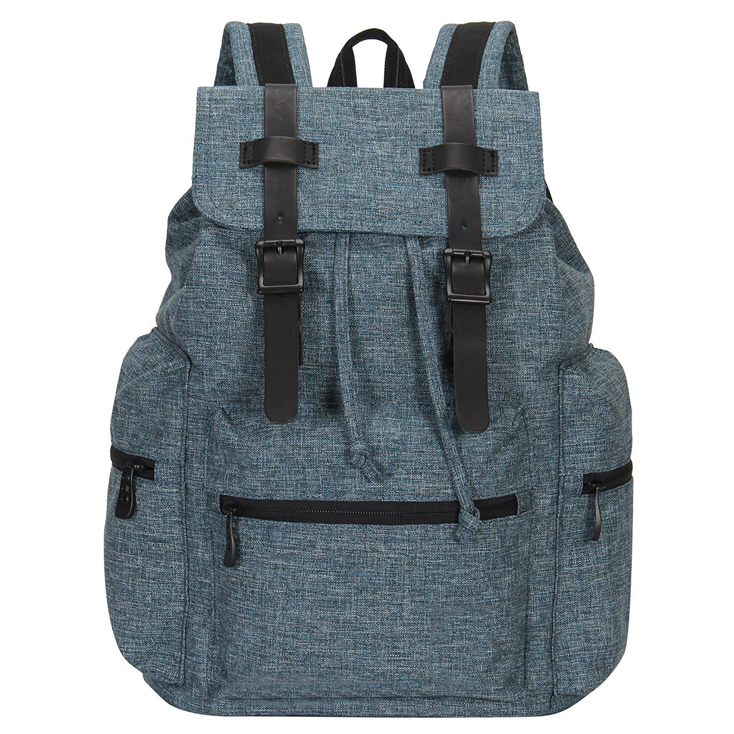 Rucksack mit Vintage-Klappe aus Segeltuch mit Kordelzug für Reisen über Nacht für Teenager