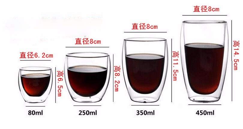 Double Wall Borosilicate Transparent Glass Cup For Milk or Coffee